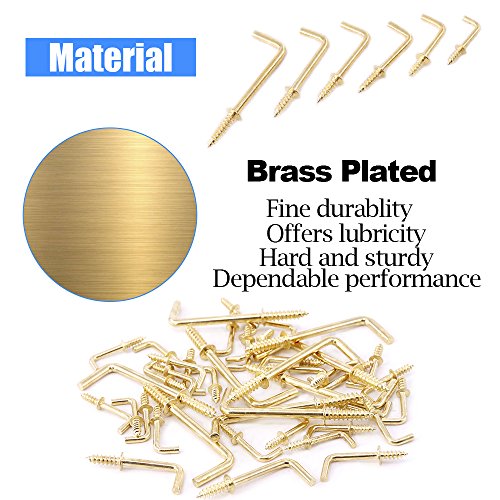 GLARKS 213-Piece Brass Hooks Assortment - Screw Eyes, Cup - View #9