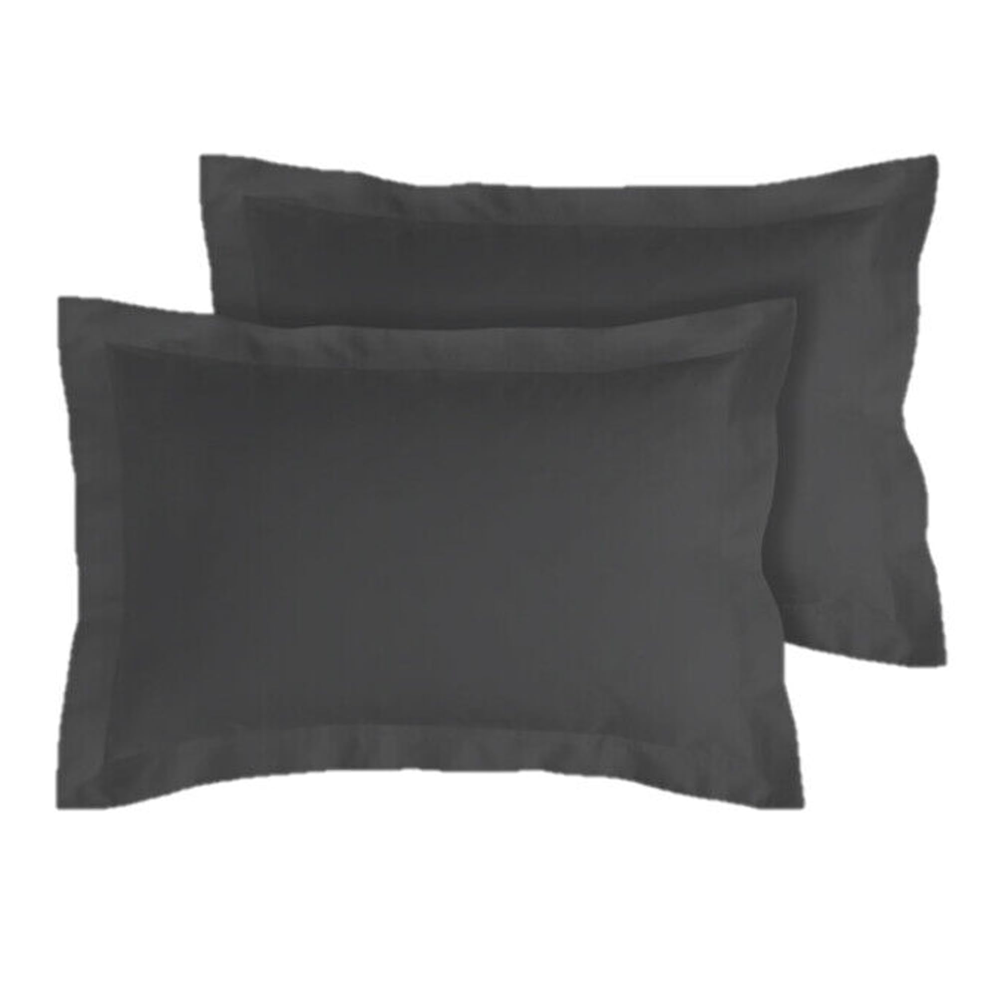 JRI® 50% COTTON AND 50% POLYESTER OXFORD PILLOW CASES-MACHINE WASHABLE-Pack of 2-BLACK - (Same Day Dispatch)