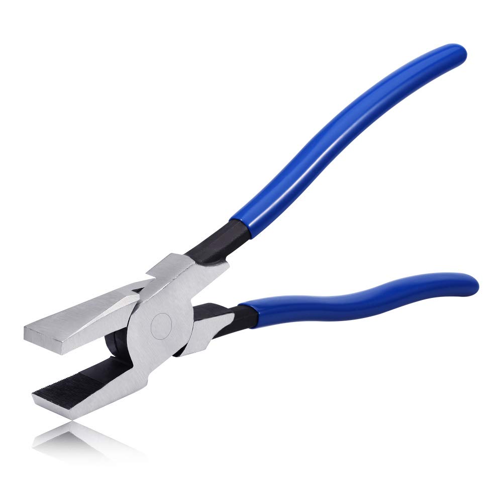 SPEEDWOX Glass Breaking Pliers 11 Inches Forged Drop Jaw Glass Pliers Flat Nose Heavy Duty Durable Tool for Stained Glass Work Durable Mosaics Breaking Tool