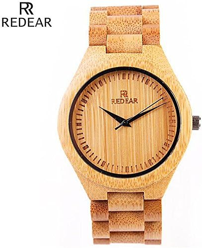 Shangdongpu Bamboo Wooden Watch with Wooden Strap Unisex and Japan Quartz Movement Fashion Design