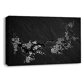 Canvas Wall Art Sports Abstract Black Painting Artwork for Home Prints Framed - 12x18 inches