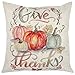 ZUEXT Fall Harvest Pumpkin Throw Pillow Covers 18x18 Inch, Set of 4 Cotton Linen Autumn Thanksgiving Pillowcases, Square Halloween Pillow Covers for Car Sofa Bed Couch, Farmhouse Thanksgiving Gifts
