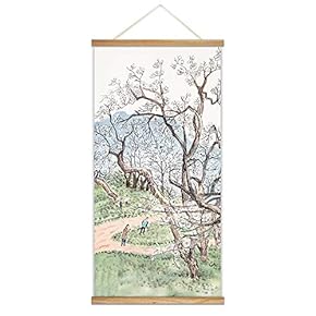 Hanging Poster Wooden Framed Beautiful Winter Flowers Theme Home Wall Canvas Prints Ready to Hang - 18"x36"