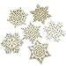 Mziart Set of 6 Snowflake Wood Coasters for Drinks and Coffee, Christmas Cup Mat, Gift Worthy