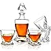 ELIDOMC 5PC Twist Whiskey Decanter Set, Crystal Whiskey Decanter With 4 Double Bourbon Glasses, 100% Lead Free Whiskey Decanter And Glass Set