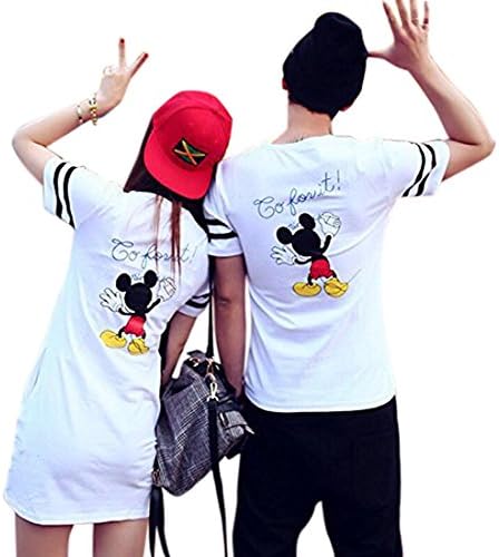 Amazon ミッキーキャラクター ペアルック Tシャツ ワンピース 男ｘｌ Tシャツ カットソー 通販