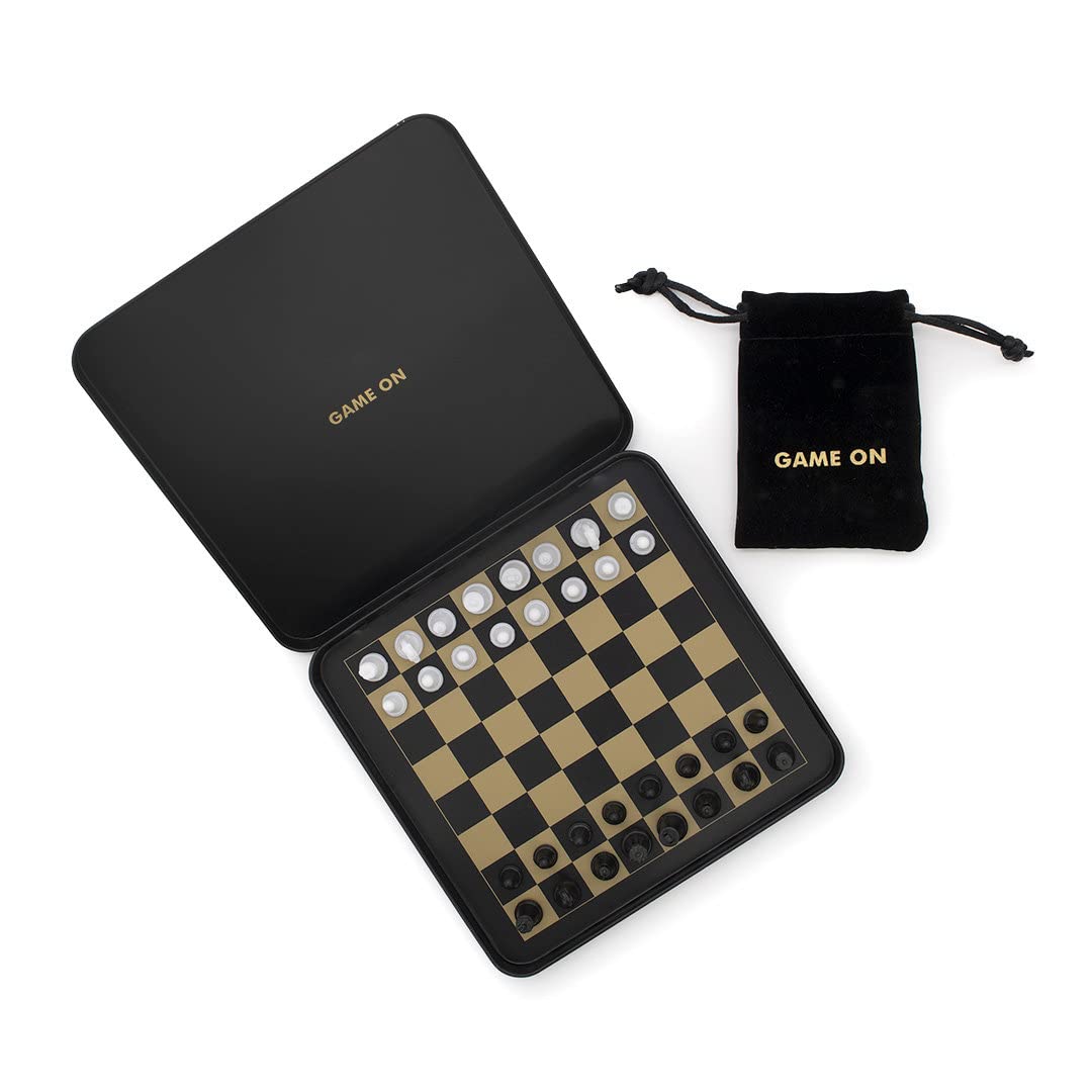 Iron & Glory Travel Chess Set | Travel Games For Adults | Board Games | Chess Set | Magnetic Game | Portable Mini Size | Classic Strategy Game for Family | Magnetic Board & Pieces | Pouch Included β image 1