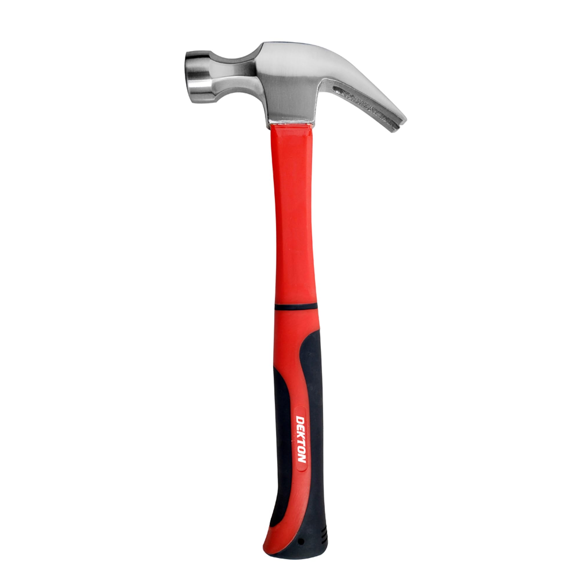 Dekton 16oz Fibreglass Claw Hammer-Anti-Slip Handle| Shock-Absorbing Fibreglass Core| Durable Steel Head| Precision Balanced| Heavy-Duty Nail Removal| Ideal for Construction, Carpentry| High Resistant