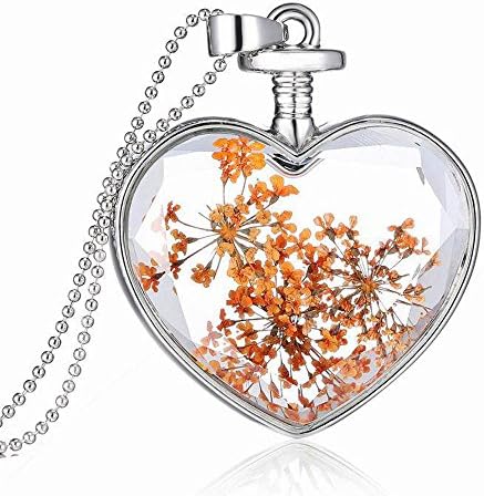 OVERMAL Women Never Die Flower Heart Glass Wishing Bottle Pendant Necklace