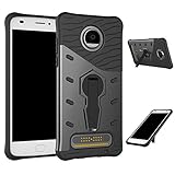 Moto Z2 Play Case SunRemex Durable Armor with Full Body Protective and Resilient Shock Absorption and 360 Degree Rotating Kickstand Design for Moto Z2 Play(2017) (Black)