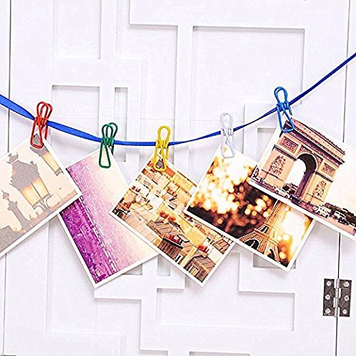 Pack of 60 - Multi-purpose Clothesline Utility Clips, Steel Wire Clips (Assorted Colors)