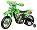 Extreme Rider Dirt Bike Children's Kid's Battery Operated Rechargeable Ride On Motorcycle w/ Removable Training Wheels, Ages 3 - 8 (Green)