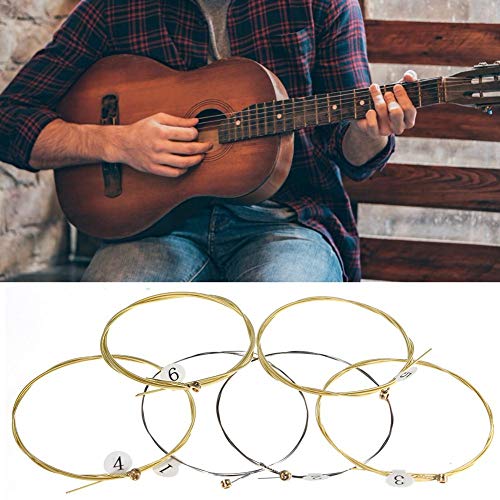 6 Pieces Universal Acoustic Guitar Strings,Brass Hexagonal Steel Core Strings for Musical Instruments - Thumbnail 2
