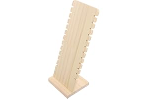 DIYEAH Wood Jewelry Display Stand Necklace Holder Portable Space-saving Organizer for Craft Show