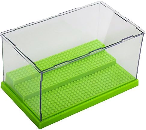 Mocatrend Acrylic Display Case/Box Show Case for Lego Minifigure with 3 Steps (Green Base)