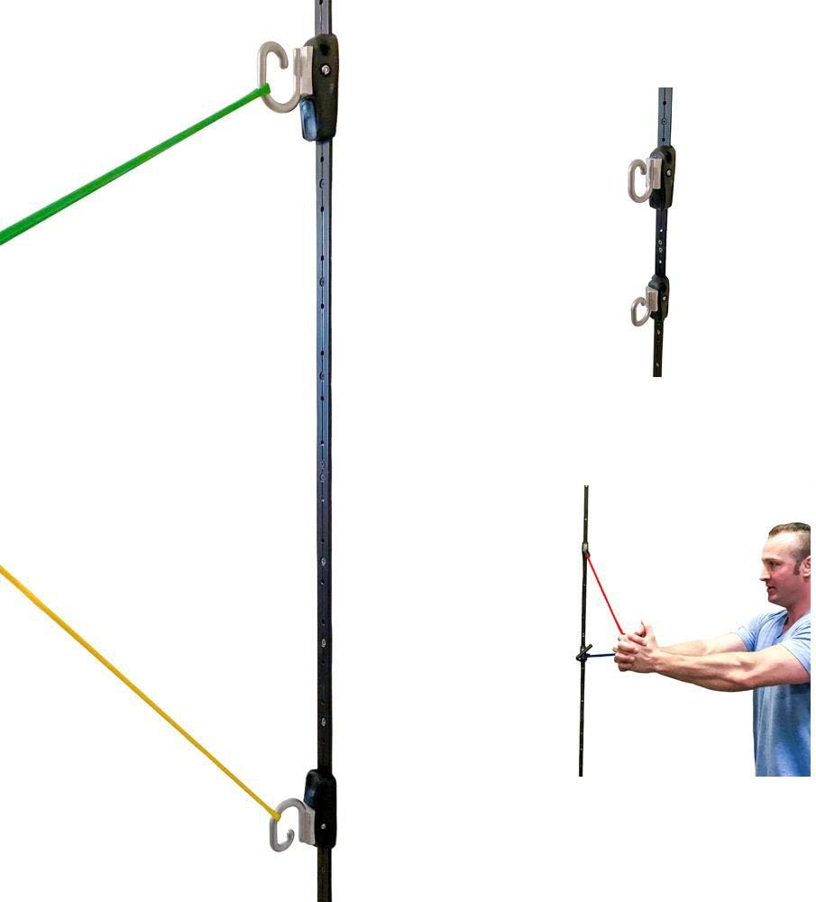 Space Saver Gym Resistance Bands Exercise Equipment for Home | Resistance Band Wall Anchor with 2 Rails and 2 Rail Cars (Without Resistance Bands) : Sports & Outdoors