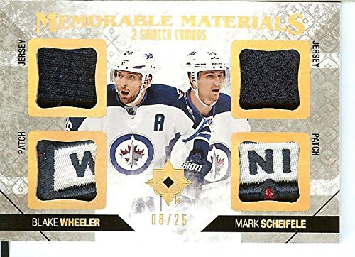 Hockey NHL 2014-15 Ultimate Collection Memorable Materials Two Swatch Combos #MM2-WS Blake Wheeler/Mark Scheifele MEM 8/25 Winn Jets