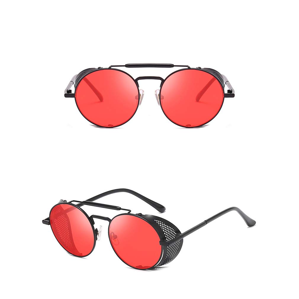 AidShunn Sunglasses Steampunk UV400 Protection Retro Eyewear Metal Round Frame Windshield Glasses Women Mens