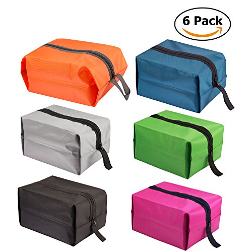 Travel Shoe Bags, Portable Nylon Travel Shoe Tote Bags with Zipper Closure (6 Pack)