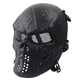 Dopromal Metallic Cosplay Skull Skeletion Airsoft Mask Full Head tactical facemask for CS War BB Game
