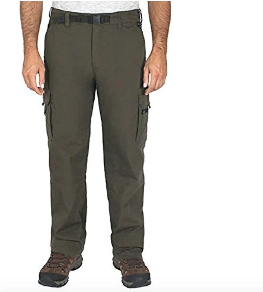 bc clothing men's cotton lined adjustable belted cargo pants