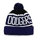 MLB Los Angeles Dodgers '47 Brand Calgary Cuff Knit Hat with Pom, Black, One Size