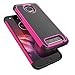 Tekcoo Moto Z2 Play Case, Tekcoo Motorola Z2 Play Droid Case for Girls, [Tmajor] Shock Absorbing [Rose] Rubber Silicone & Plastic Scratch Resistant Defender Bumper Hard Cases for Moto Z Play 2017