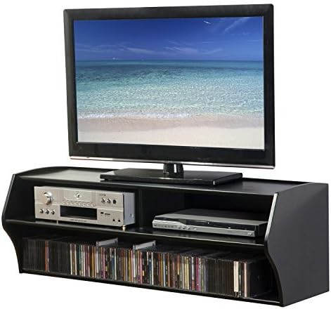Simple Style Merax 47 Inch Soild Wood Tv Stand Hanging Storage Wall Mounted Audio/Video Console, Black