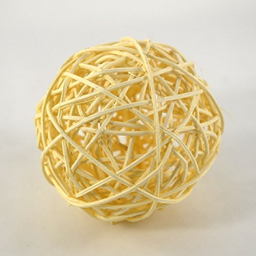 Firefly Imports Homeford Wood Twig Rattan Wicker Balls, Ivory, Medium