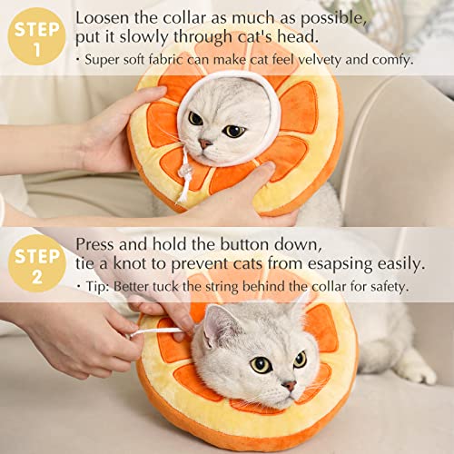ANWA Adjustable Cat Cone Collar Soft, Cute Cat Recovery Collar, Cat
