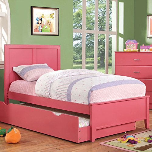 247SHOPATHOME IDF-7941PK-T Childrens-Bed-Frames, Twin, Pink