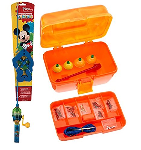 Bundle Includes 2 Items - Shakespeare Disney Mickey Lighted Fishing Kit and South Bend Worm Gear Tackle Box