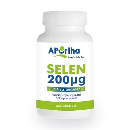 APOrtha Selen Kapseln | 200 µg aus Natriumselenit | 120 vegane Kapseln | allergenfrei