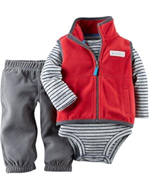 Carters Baby Boys' Fleece 3-Piece Vest Set