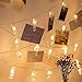 Mumu Sugar Waterproof 40 LED Photo Clips String Lights,8 Modes,Battery Powered,String Lights for Indoor/Outdoor Decorate,Fairy Lights for Hanging Pictures,Cards and Artwork(16.4 Ft,Warm White)