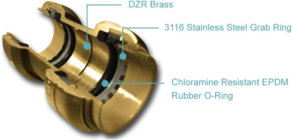 SharkBite U008LFA Straight Coupling Plumbing, 1/2 Inch, Pex Fittings, Push-to-Connect, Coupler, Copper, Cpvc - Pipe Fittings - 