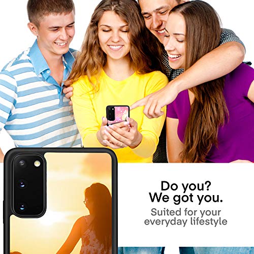 Personalised Phone Case for Samsung Galaxy S20, Add Your Text, Picture, Designs, Business Logo on Shockproof Bumper back Cover Customised Gift idea for Birthday, Wedding, Anniversary, Special Moments