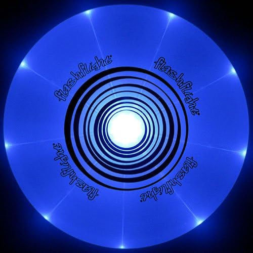 Flashflight Illuminated Flying Disc Blue WATER RESISTANT AND FLOATS WITH LED FIBER TEDCHNOLOGY - COOL !