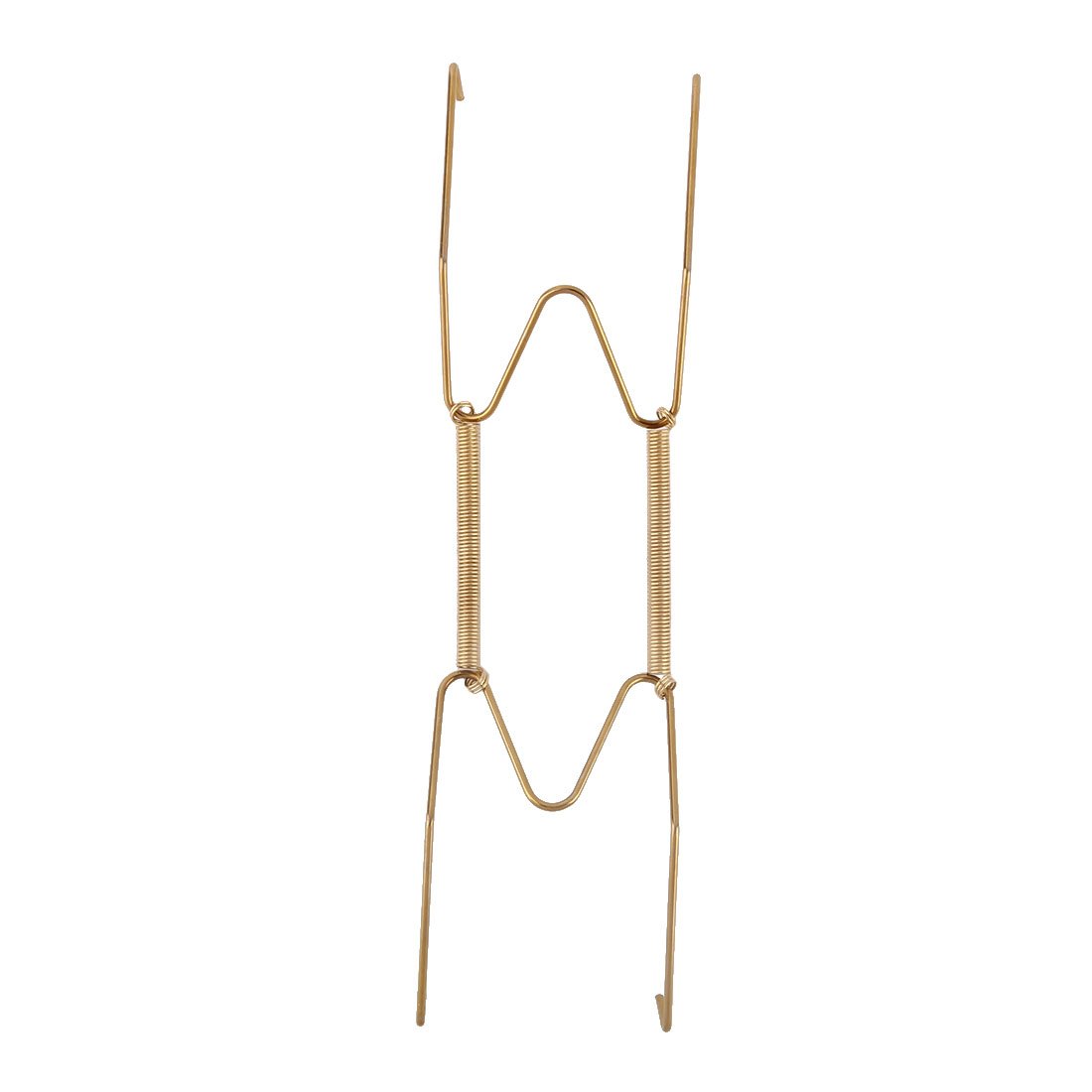 Sourcingmap Metal Spring Plate Hangers, Natural and Stretch Length 7.5" to 9", Wall Rack Holder Dismountable Hook Stand Hanging Display Gold Tone