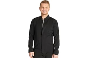 Cherokee Men's Scrub Jacket, Zip Front Stand-Up Collar and Snap at The Neck Closure - CK329A