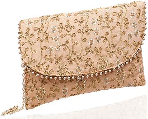 Kuber Industries Handcrafted Embroidered Party Wear Clutch Bag