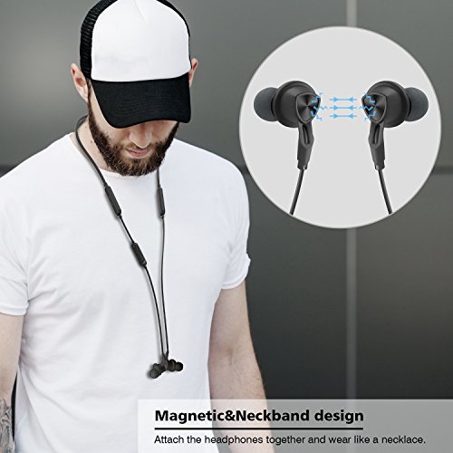 Bluetooth Headphones, Small Target Neckband Wireless Earbuds with Mic