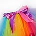 TRADERPLUS Little Girls Layered Rainbow Ribbon Tutu Skirt Dress Ballet Tiered