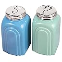 50s Retro Stoneware Salt and Pepper Shakers Set