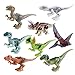 IROCH 8pcs ABS Dinos Toy,Dinosaur Building Blocks Miniature Action Figures