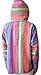 Baja Hoodie Rainbow Mexican Drug Rug Pullover Poncho Sweatshirt (Large)