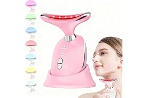 TENS& EMS 7 Color Device for Face, 4 in 1 Face Massager Tool for Skin Lifting & Firming, 3 Modes Neck Facial Massager for Ski