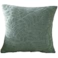 2024 New Wear-Resistant Universal Sofa Throw Pillow Covers, 1PC Stretch Pillow Cover, Solid Square Cushion Case Replacement, 18x18 inch Pillow Shell for Sofa Bedroom (Leaves Green,Pillowcase)