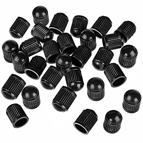 40 Pieces Plastic Tyre Valve Caps Black Car Dustproof Tire Cap Universal Stem Covers for Cars, Bike and Bicycle, Truck etc