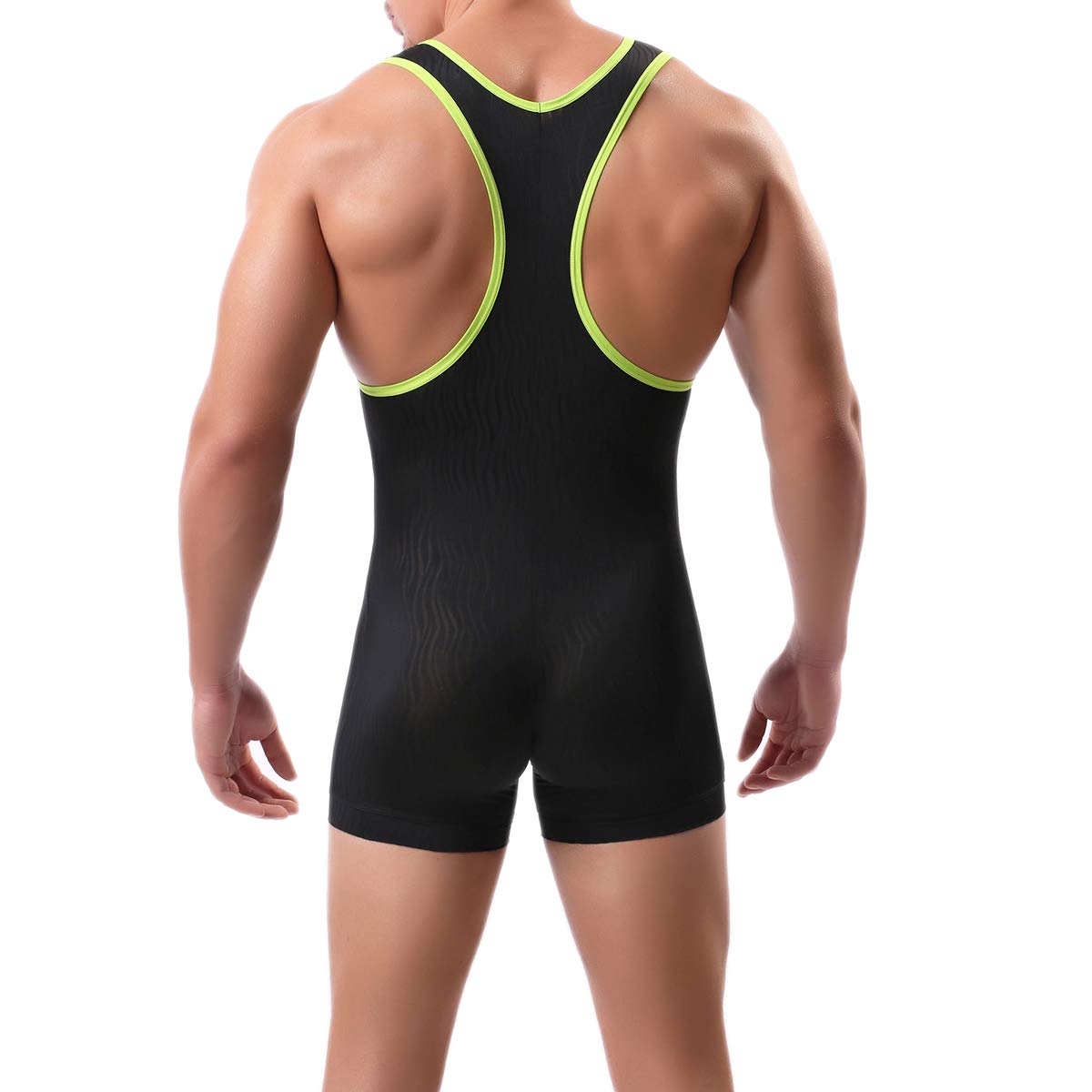 Mens Suspenders Wrestling Singlet Leotard Thong Bodysuit Jumpsuit